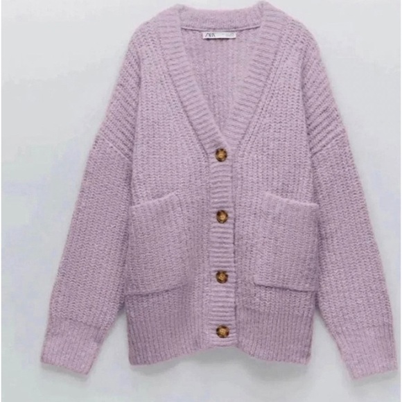 NWT ZARA Patch Pocket Knit Jacket Blogger Fav. Essential - Picture 9 of 13